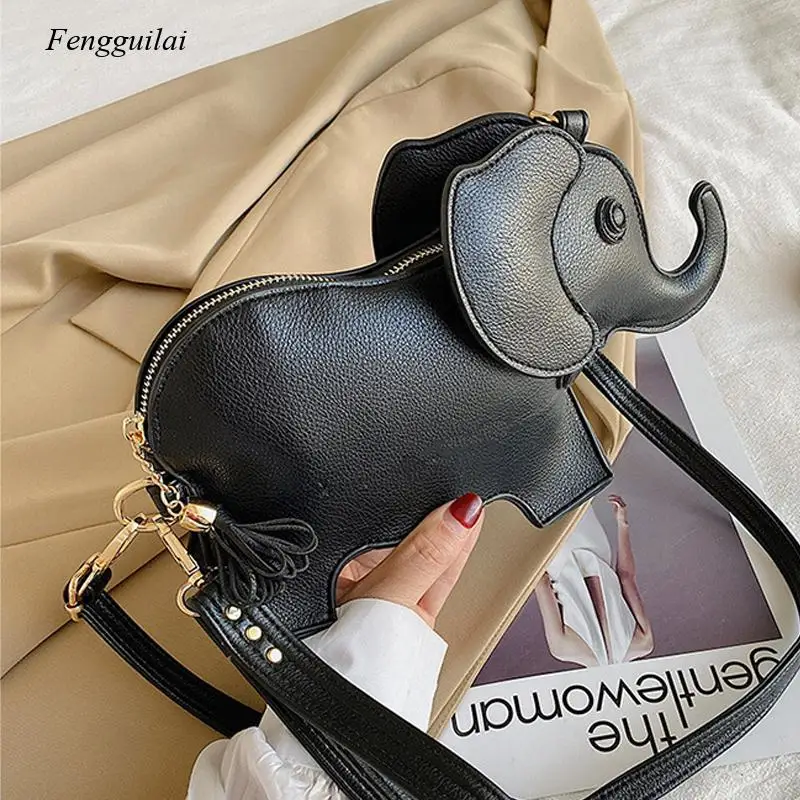 

New Creative Funny Elephant Shape Shoudler Bag for Women Mini Cartoon Crossbody Bag Phone&amppurses Coin Bag Messenger Bag