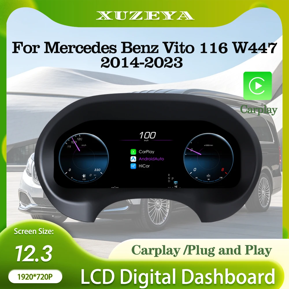 Lcd Dashboard Display For Mercedes Benz Vito 116 W447 2014-2023  Speedometer Virtual Cockpit Digital Cluster Instrument Carplay