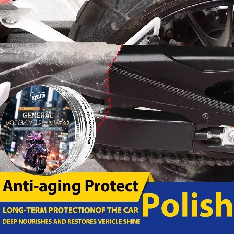 

Advanced motor wax providing paint surface protection for cars, motor bicycles, suitable use on various motorcycle accessories