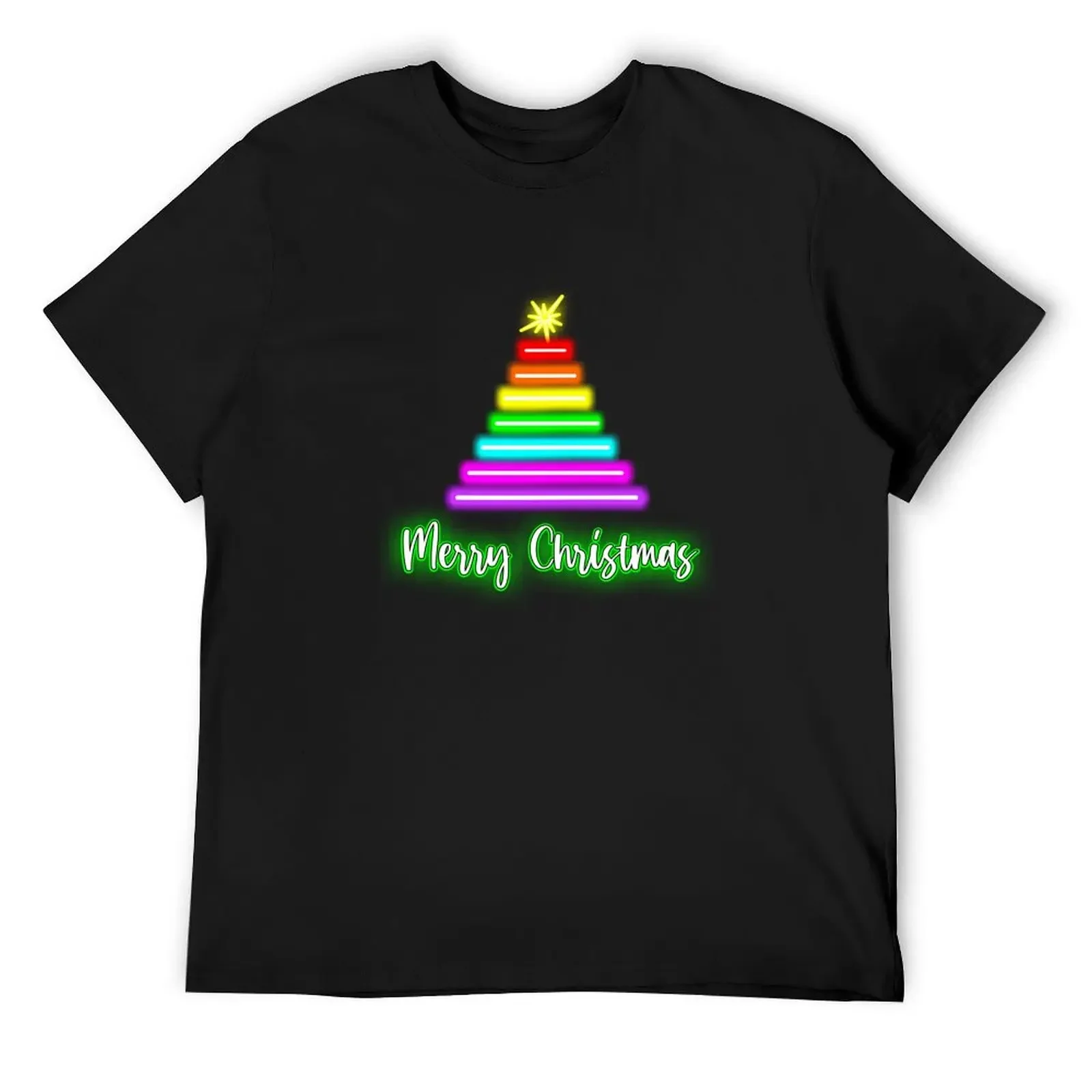 

Original Cartoon neon Christmas Tree 2 Pride series T-Shirt aesthetic clothes kawaii clothes t shirts men