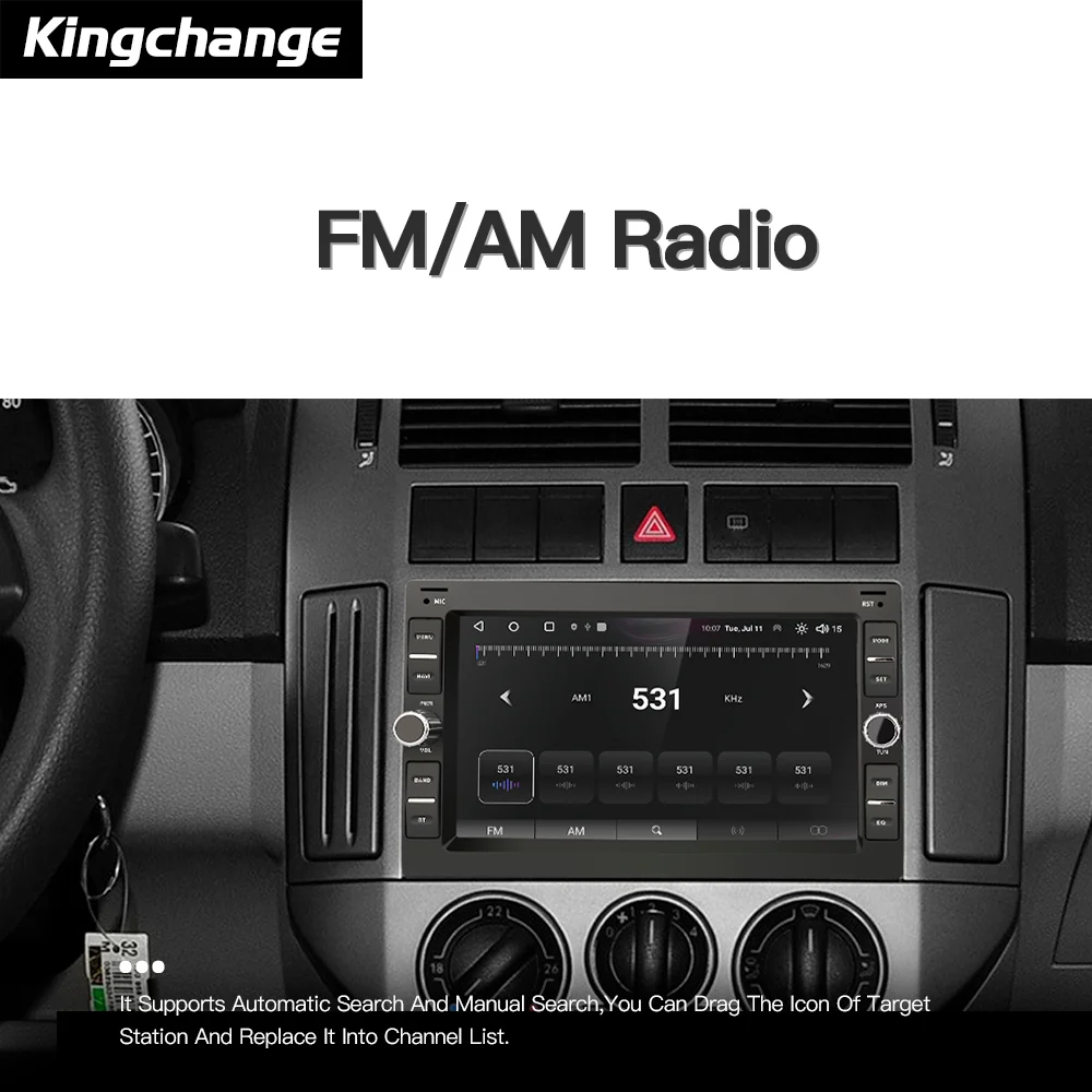 Kingchange 7'Car Android14 Radio para VW Volkswagen PASSAT B5 MK4 MK5 SHARAN Jetta Bora Polo TRANSPORT T5 CITI CHICO CarPlay