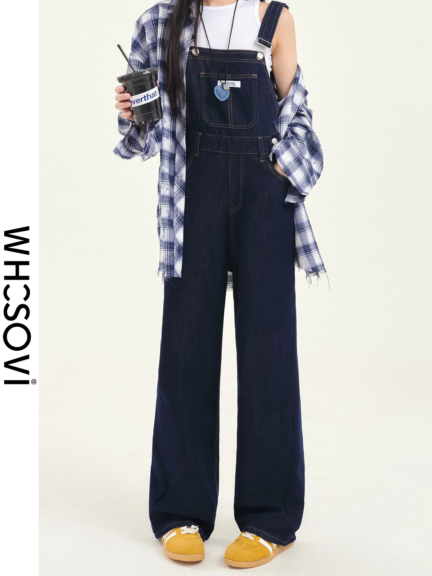

Deep Blue Denim Overalls Women's Spring 2026 New Style Small Size Fashionable Youthful Loose Wide Leg Jumpsuits