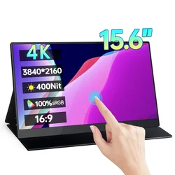 15.6 Inch 4K UHD Touchscreen Portable Monitor 100%sRGB 400Nit HDMI USB-C 3.1 IPS Screen Moblie Display For PC XBox PS4/5 Switch