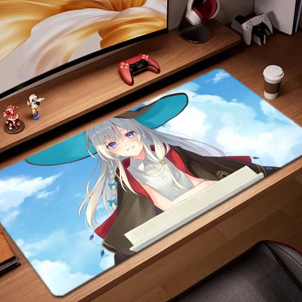 

Коврик для мыши Elaina, игровые аксессуары, коврик для клавиатуры XXL, большой, с фиксирующим краем, 900x400 мм, настольный коврик, игровой коврик для мыши