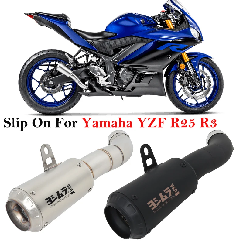 For YAMAHA YZF-R3 R3 R25 MT-03 MT03 R30 MT-25 Motorcycle Yoshimura Exhaust Escape Full System Muffler Middle Pipe With Laser