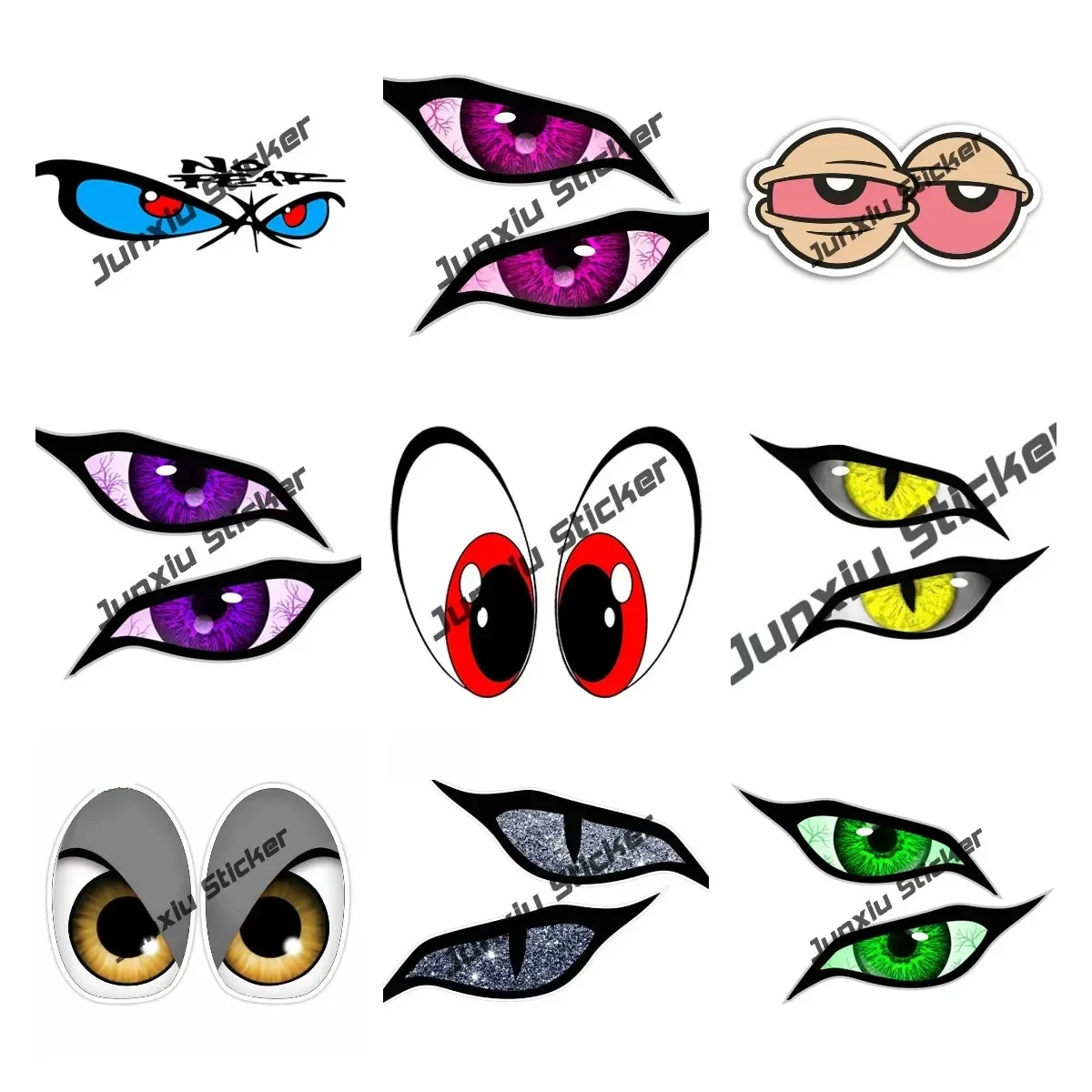 

A Pair of Evil Eye Stickers Vinyl Waterproof Blue Eye Decals Car Water Bottle Skateboard Computer Mobile Phone Suitcase Luggage