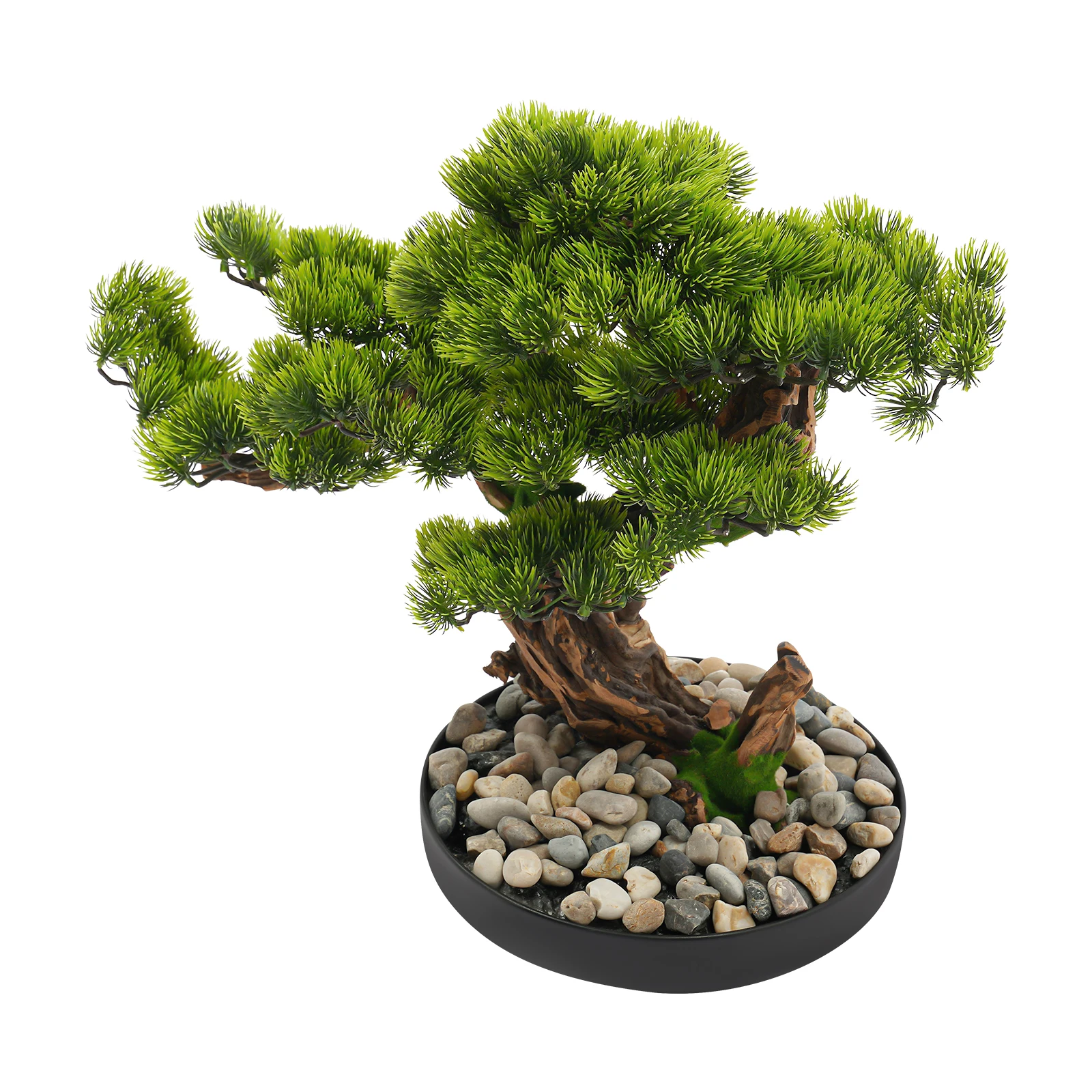 

45*65cm Desktop Artificial Welcome Pine Bonsai Tree Chinese-Style Bonsai Pine Tree Living Room Green Planting Four Seasons Deskt