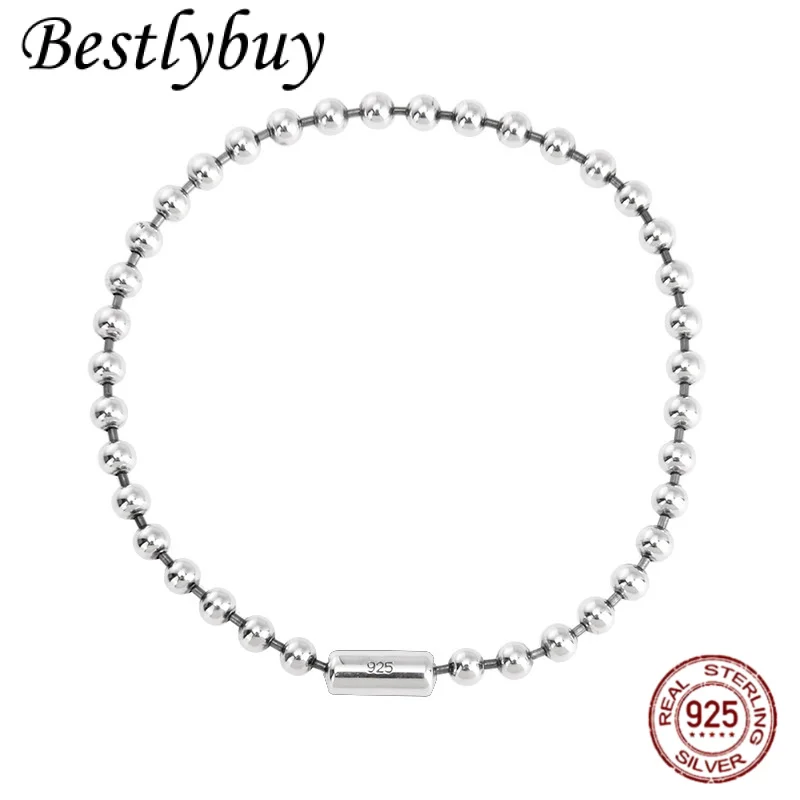 

НОВЫЙ стерлингового серебра 925 пробы в стиле ретро 4 мм, простой браслет для пары, модный и роскошный подарок на день рождения