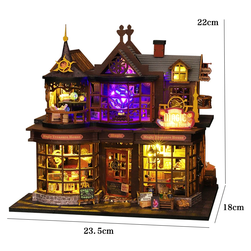 DIY Wooden Doll House Case Wooden Miniature Furniture Dollhouse Handmade Model Assembly Toys For Xmas Girls Birthday Gifts image 3