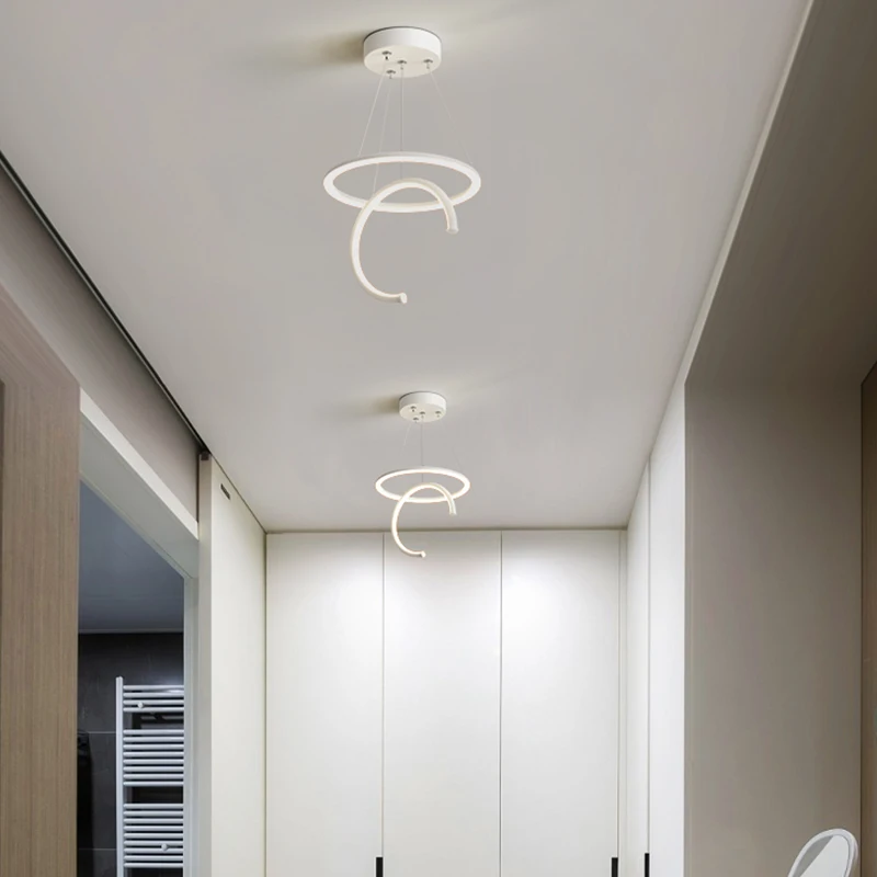 Nordic LED Chandelier Pendant Light, Corredor Pequeno, Lâmpada Do Corredor, Decoração Interior, Sala De Estar, Sala De Jantar, Quarto, Candeeiros Pendurados