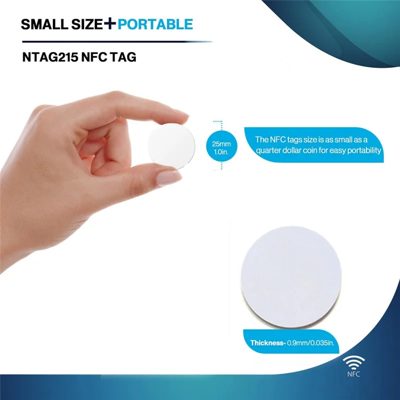 

Y19A NFC Tags, NFC Cards,215 NFC Tag Rewritable 215 NFC Coin Cards Compatible ,NFC Enabled Mobile Phones And Devices