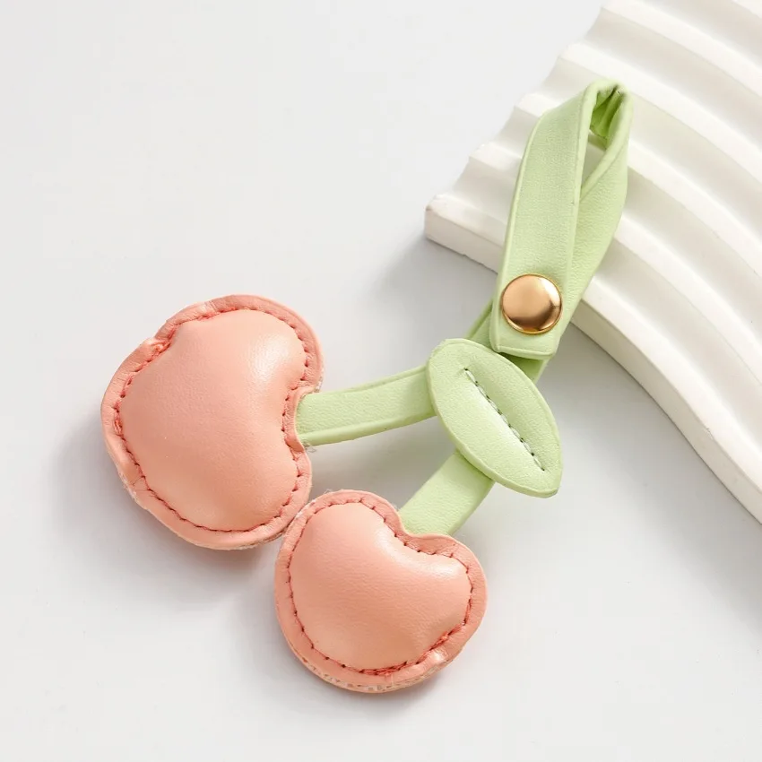 New DIY Cute 3D Peach Heart PU Love Cherry Keychain Pendant Cherry Car Bag Hanging Accessories Wholesale