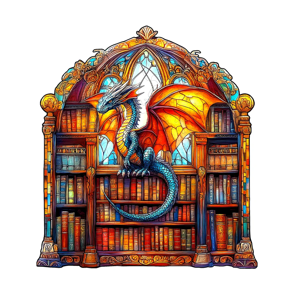 أطلق العنان للمغامر الداخلي الخاص بك باستخدام أحجية الصور المقطوعة الخشبية لمكتبة Dragon's الخاصة بنا - تحدي عالي الحصاد