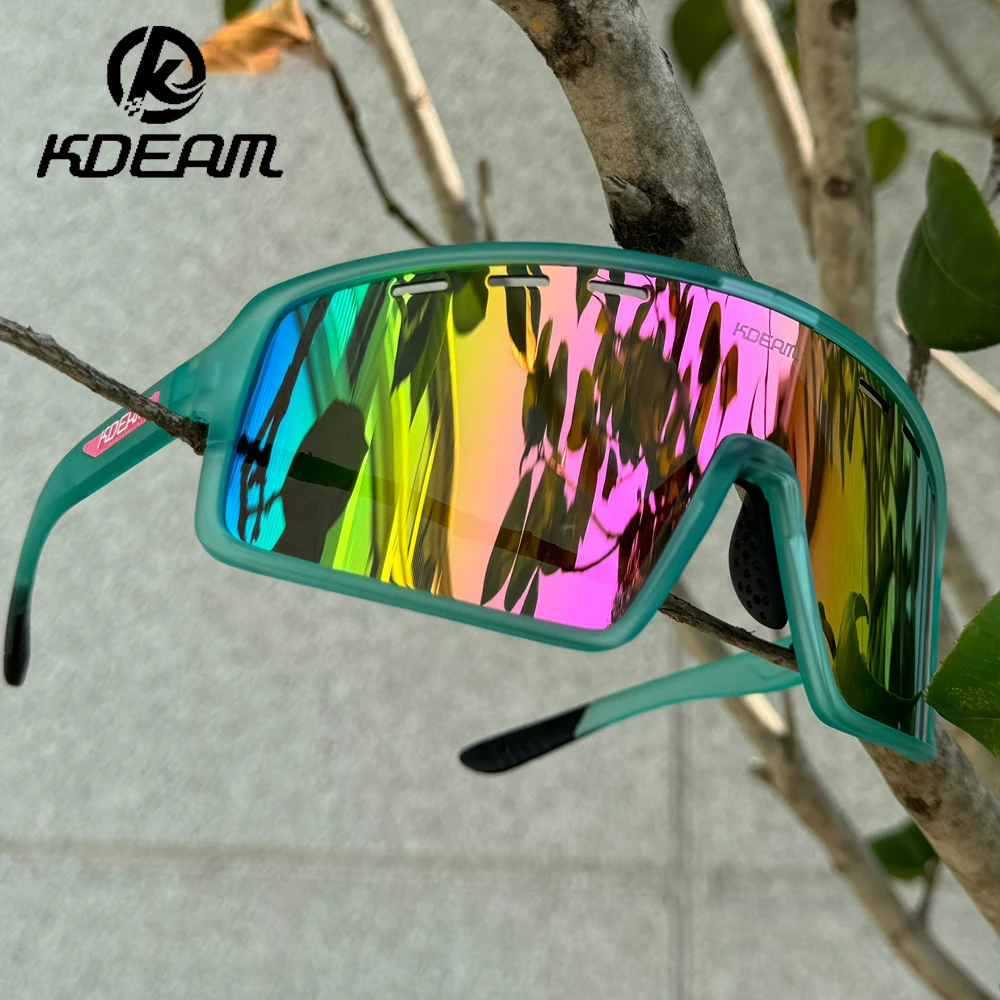 KDEAM New Integrated Polarized Sunglasses Men Outdoor Sports Goggle Windproof Sand Sun Glasses UV400 Anti-Glare TR Frame Shades