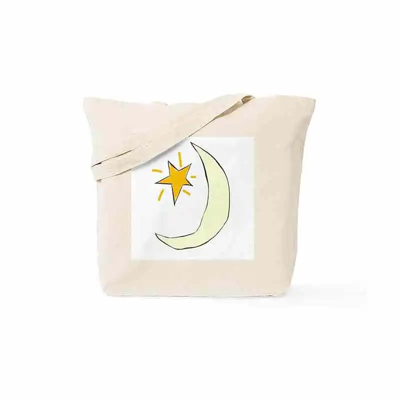 TOUB031-Sac fourre-tout en toile naturelle, avec image de la lune de Sweet Dreams