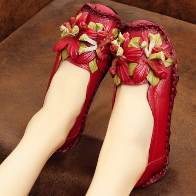 Size 35-42 Square Toe Summer Shoes for Women Embroidery Designer Shoes Soft Slipon Loafers Moccasin Leisure Women's Ballet Flats