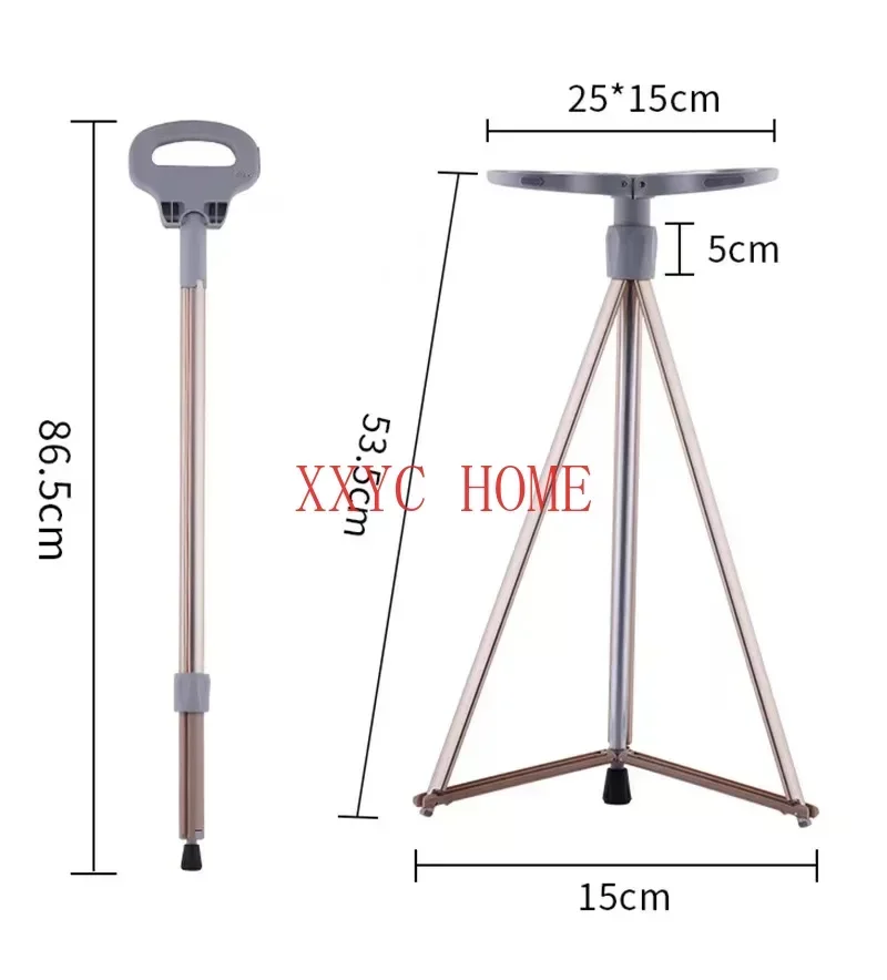 Crutch Folding Cane Seat Stool And Trekking Poles Walking Sticks With Chair Handy Stick Chairs