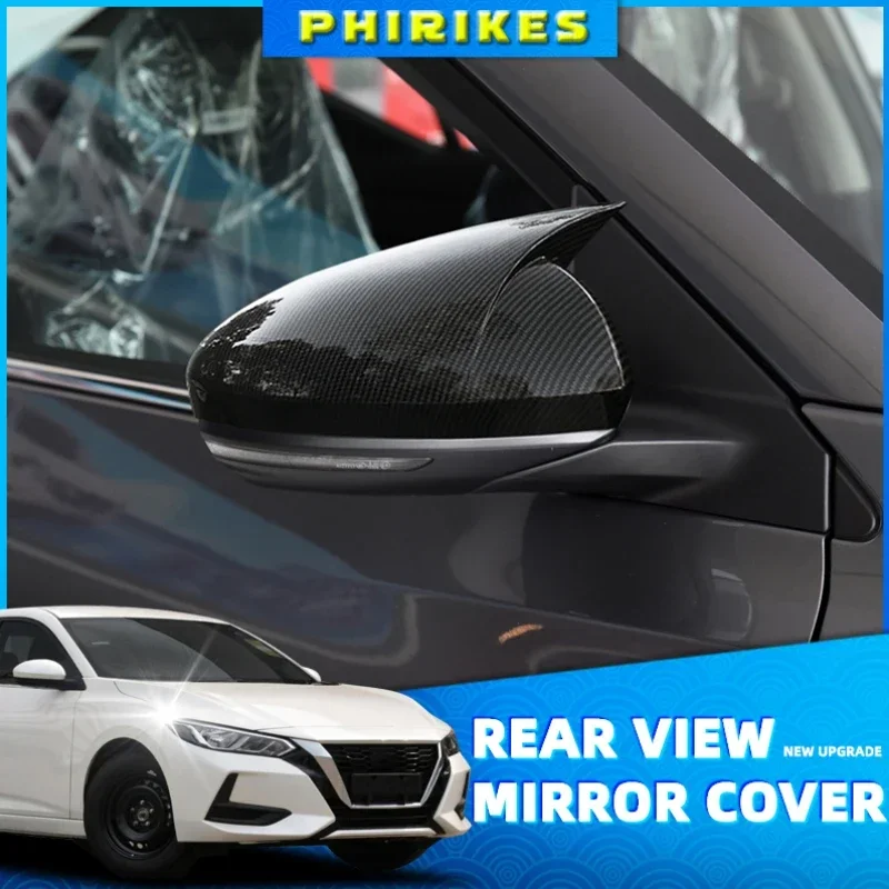 For NISSAN For ALTIMA 2019-2022 For SENTRA 2020-2022  2x Car Side Rearview Mirror Cover Cap Mirror Shell Case Trim 