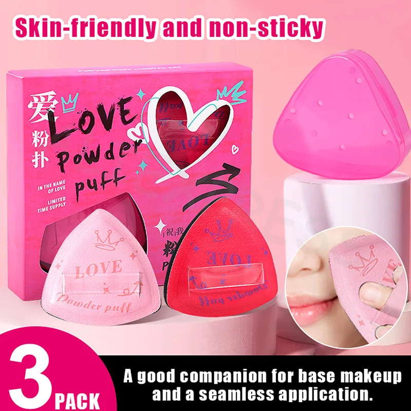 3 unids/set de esponja Triangular para base de maquillaje, doble uso húmedo/seco, aplicador cosmético suave de alta calidad para acabado suave