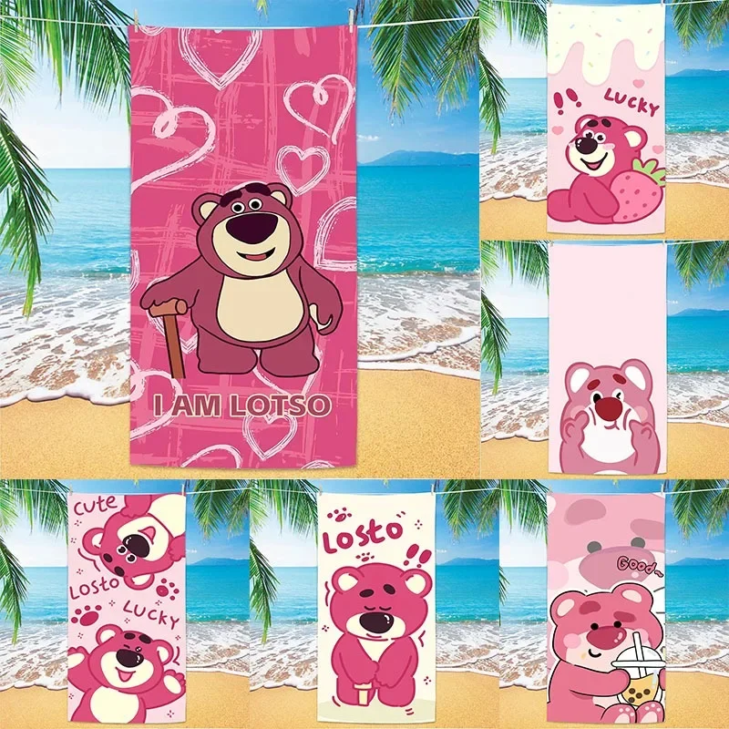 lotso bear blanket Anime beach towel Adult Bathroom Shower Travel Room Bathtub decor Gym Towel Accessories Beach towel