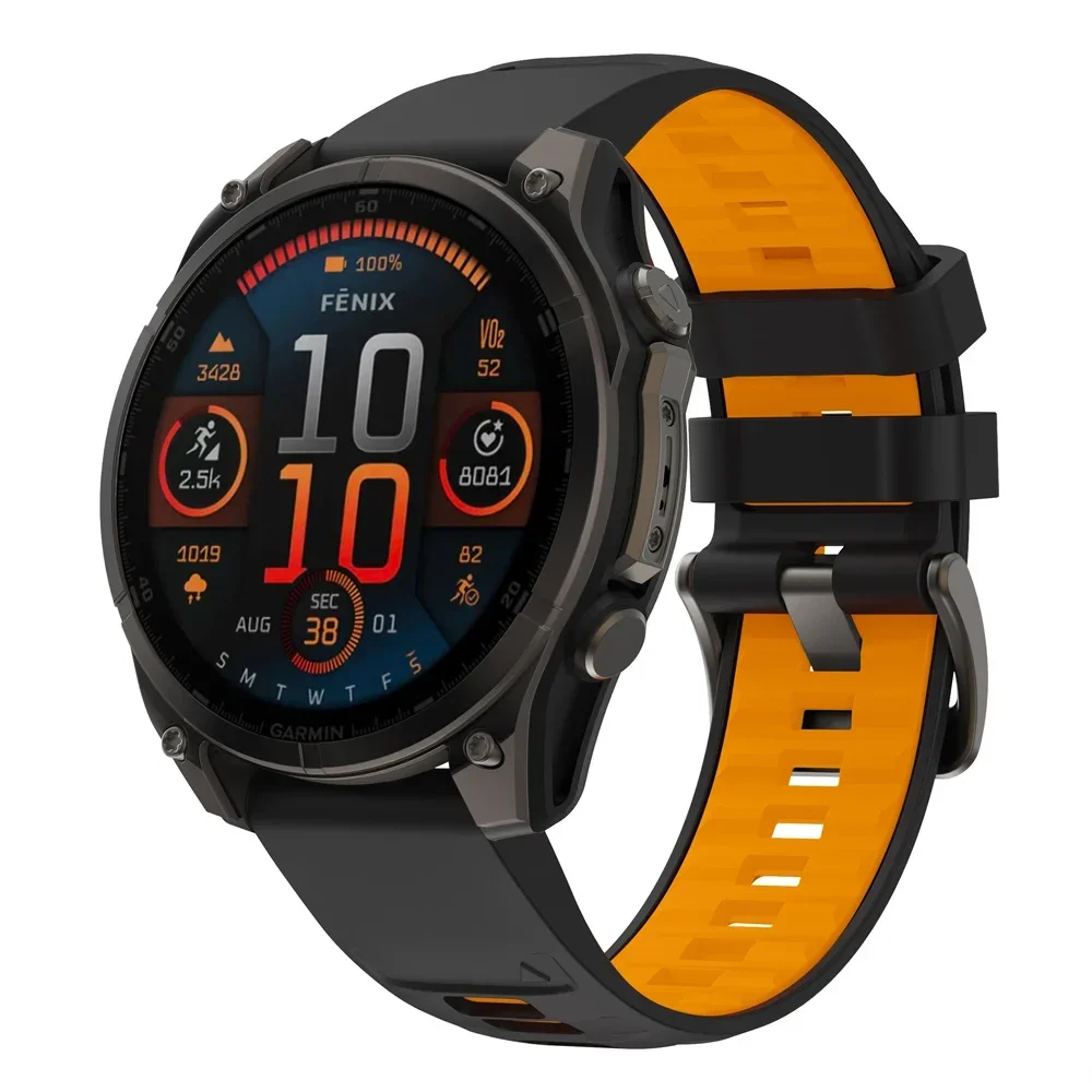 Cinturino in silicone Quick Fit 22/20/26mm per Garmin Tactix 8 51/47mm Bracciale originale Garmin Fenix E 8 7 7X 6 6X/Epix Pro/Enduro 3