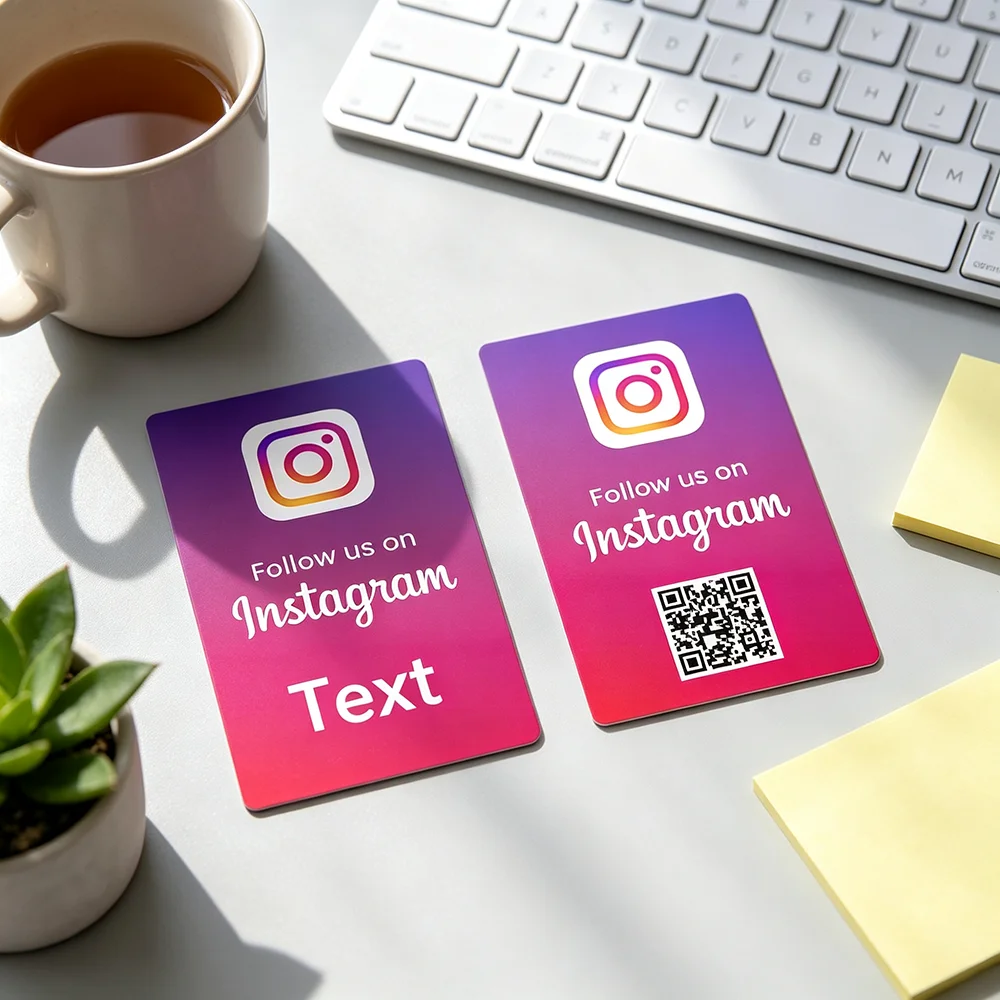 QR Code Follow Us Card, Review Card for Google, Easy Setup with Review Link Management, Perfect for Card Reviews