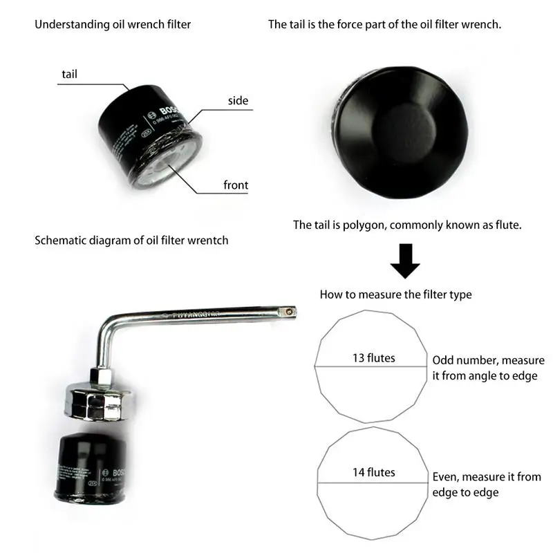 Premium Aluminum Alloy Cap Oil Filter Wrench Car Hand Tool Housing Tool Remover For BTW /Chery /Golf