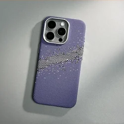 Suitable for iPhone 15 Magnetic Carbon Fiber Pattern Phone Case 14promax Kevlar Pattern 13pro All Inclusive 12 Protective Cover