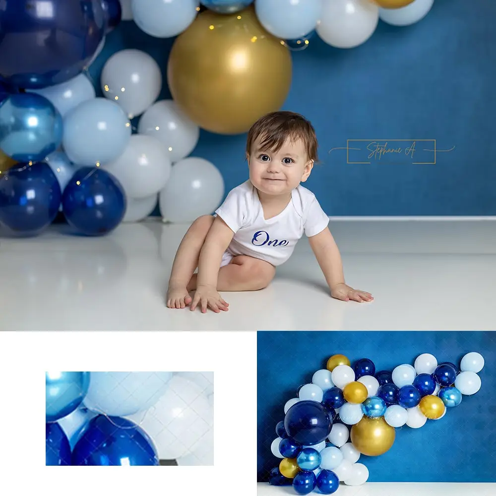 

Midnight Celebration Photography Backdrop Balloon Arch Kids Baby Cake Smash Photocall Decor Child Adult Birthday Backgrounds