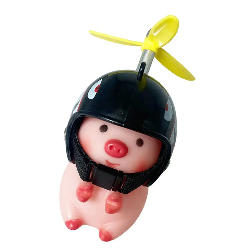 AliExpress Bike Motor Accessories Pig with Propeller Helmet Broken Wind Rubber Pigs Toy Car Bicycle Pink Piggy Ornaments Handlebar Decor