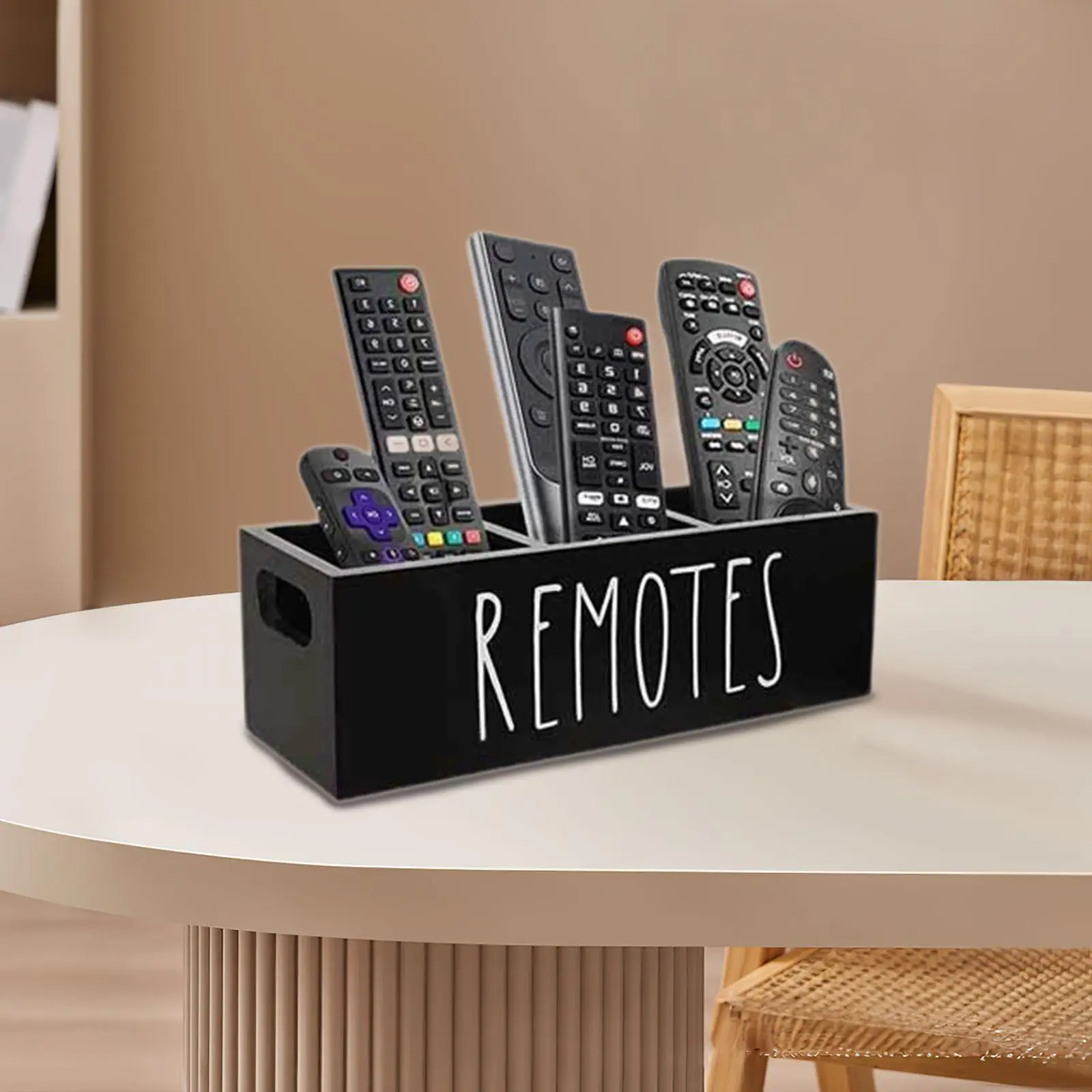 Remote Control Holder for Table Multiuse Wood for Bedroom Tabletop Office