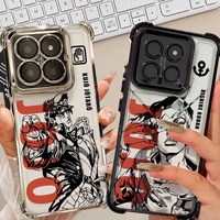 JoJo Bizarre Adventure For Xiaomi POCO X7 X6 X5 X3 F5 Mi 15 14T 13 Redmi 14C 13C 12C 10 9C A3 A1 Plating Phone Case