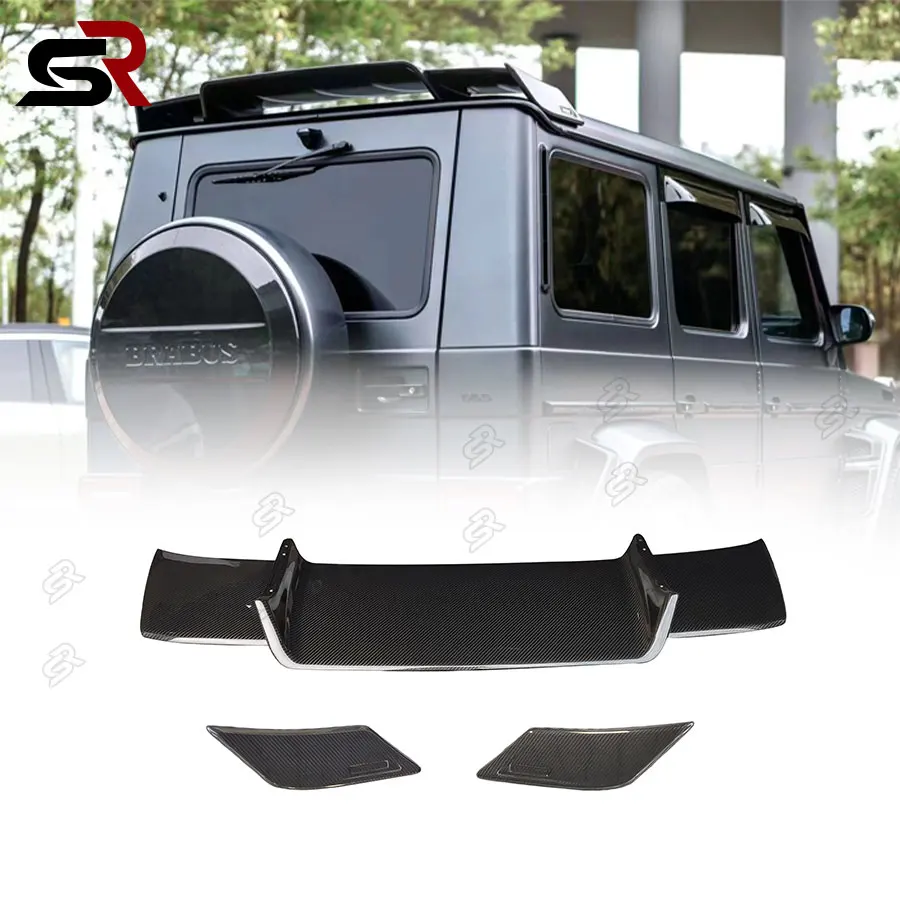 For Benz G Class W463 W464 G500 G550 G63 G350 Car Styling Brabus Style Real FRP Carbon Fiber Roof Rear Spoiler Top Tail Wing