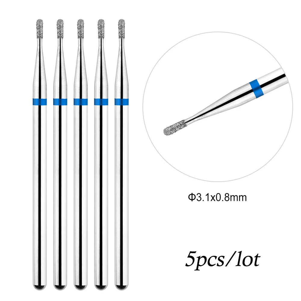 5 teile/los Bohrer Bits für Nägel Diamant Köpfe zu Nägel Fräser für Maniküre Häutchen Nagel Cutter Tipps Zubehör Werkzeuge – Detail 5