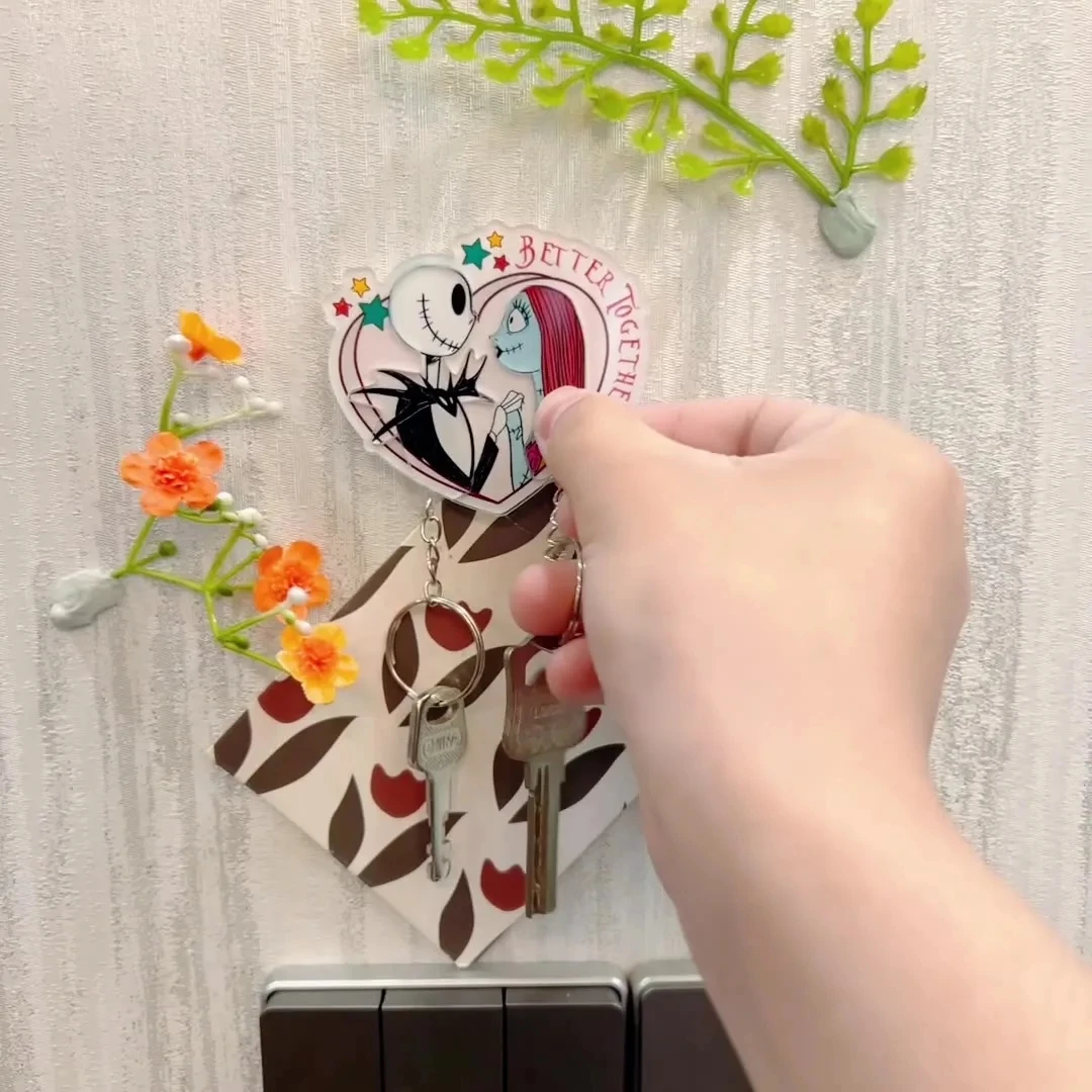 الكابوس قبل عيد الميلاد المفاتيح سالي جاك Skellington هالوين جدار Keyrings حامل مفتاح السيارة لهدايا مجوهرات الزوجين