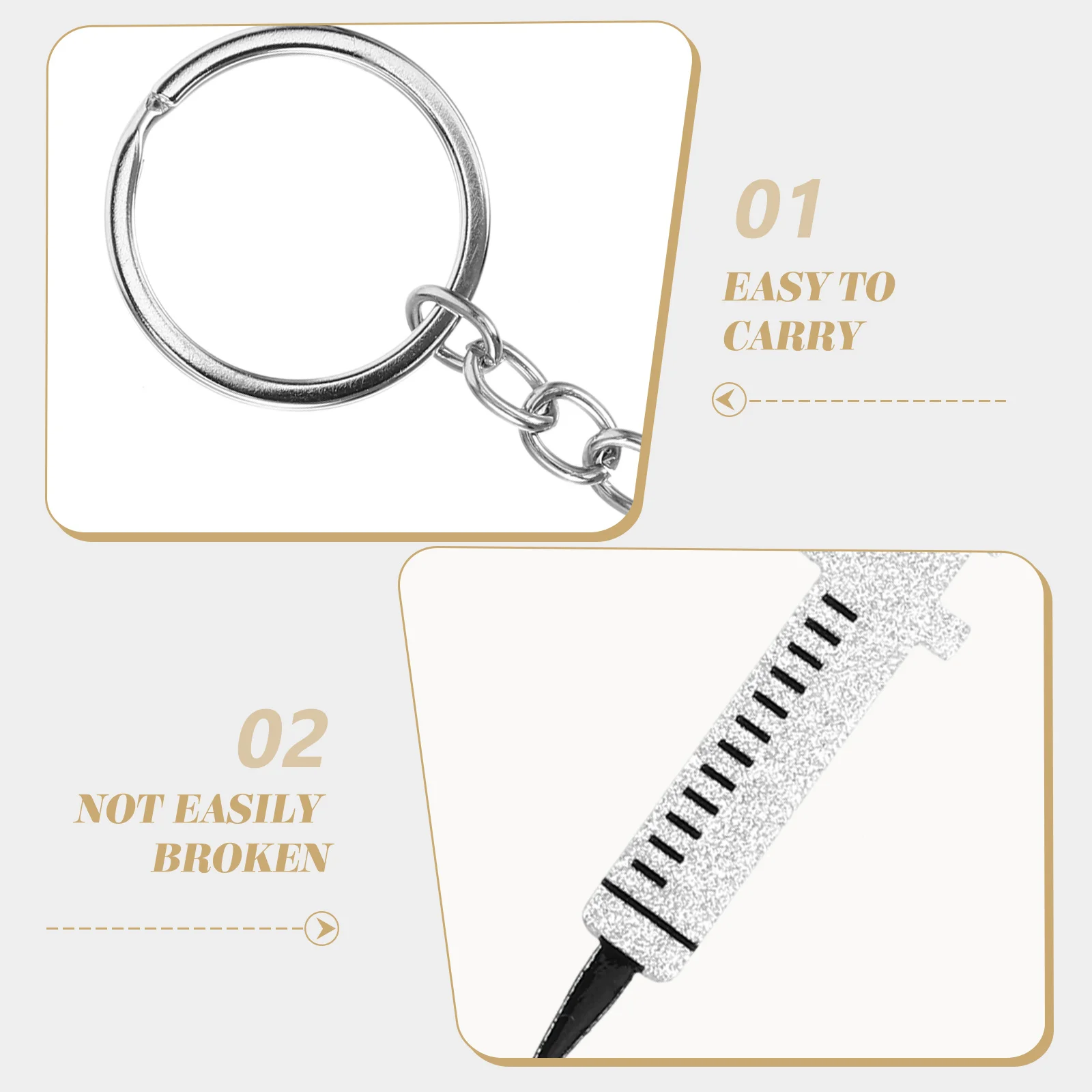 

2 Pcs Party Supplies Syringe Stethoscope Keychain Miss Metal Bag Charms Pendant