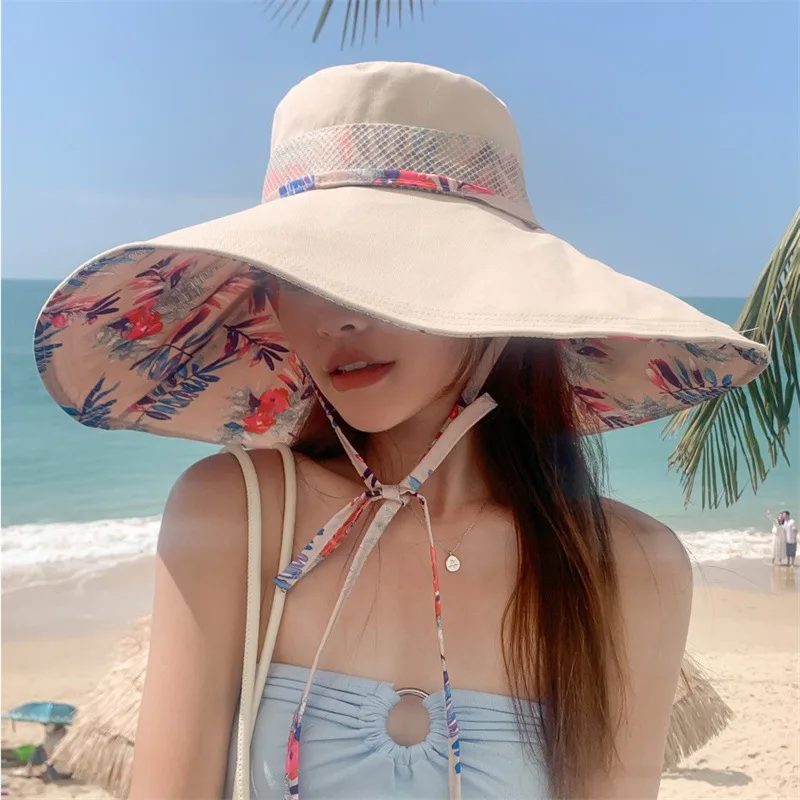 Ladies\' Summer Hat Fashionable Printed Fisherman Hat For Women At The Beach For Sun Protection In Summer A Large Brimmed Beach