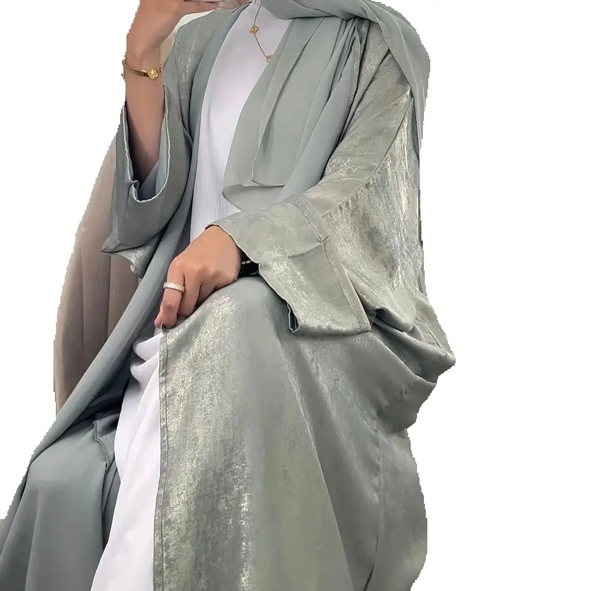 

Eid Mubarak Satin Abayas for Women Muslim Modest Cardigan Kimono Jalabiya Marocain Kaftan Dubai Turkey Abaya Arabic Robe Dresses