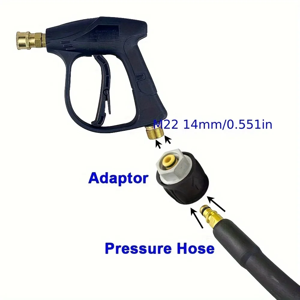 Fotografia 3: Acoplador para Lavadora de Alta Pressão M22-14mm para Karcher/Lavor/Bosch, Conector à Prova de Vazamentos 2320PSI com Vedação de Borracha O-Ring