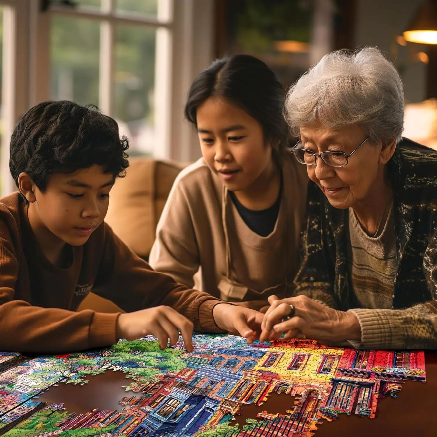 120/300/500/1000 조각 도시 풍경 성인을위한 지그 소 퍼즐 홈 장식 게임 가족 풍경 퍼즐 교육 완구
