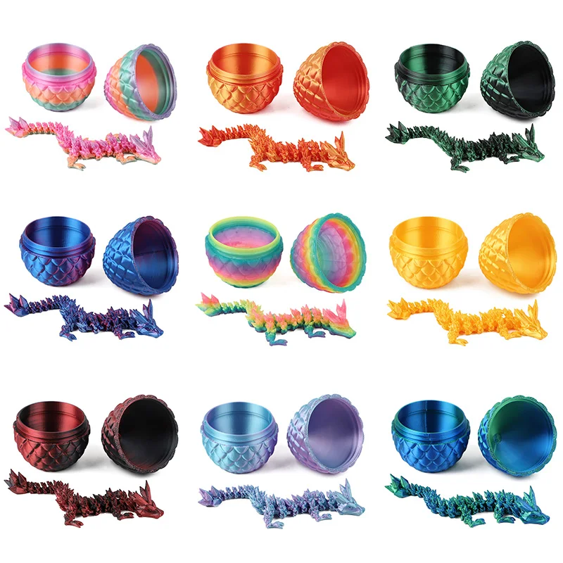 

12Pcs/Set Printed Toy Artistic Dragon Egg Statue Simulation Snake Dragon Collection Surprise Tabletop DIY Decoration Easter Gift