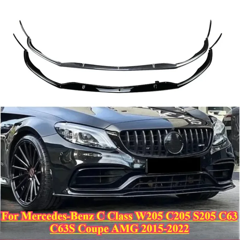 

5PCS Front Bumper Lip Diffuser Spoiler for Mercedes-Benz C Class W205 C205 S205 C63 C63s Coupe AMG 2015-2022 Body Kit Protection