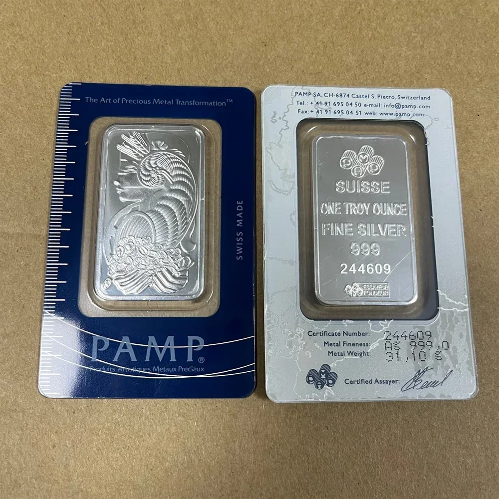 PAMP SUISSE Silver plated 1oz/2.5g/5g/10g/20g/50g/100g Gold Plated Copper Copy Bar Swiss Lady Bullion Ingot different Serials