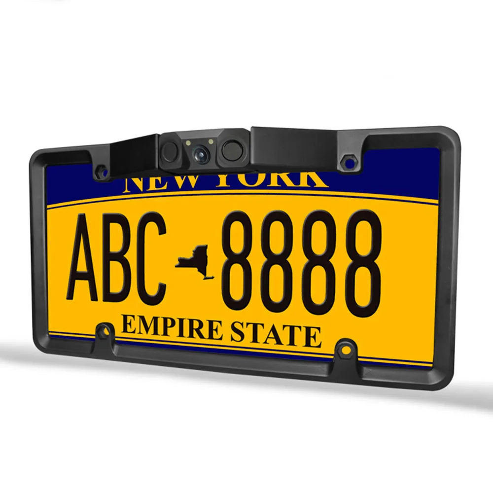 US License Plate Frame 3 in 1 Video Parking Sensor with 1 Rearview Backup Camera and 2 sensors