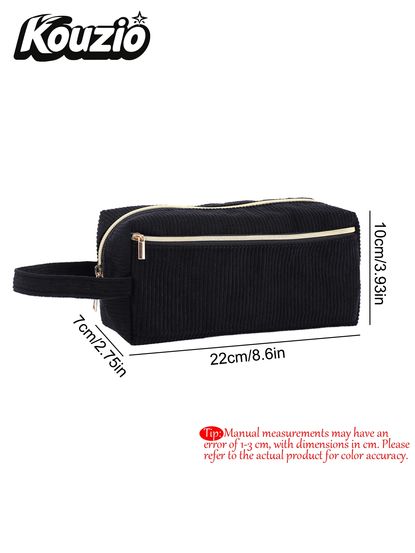 Custom Name Heat Transfer Corduroy Pencil Case with Handle, Large Capacity Zipper Pen Pouch, Stationery Gift for Students view 6