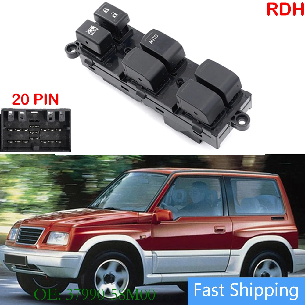 

Кнопка главного переключателя стеклоподъемника RHD 20 Pin для Suzuki Vitara 1993-1998 37990-58M00 37990M74L00 3799058M00