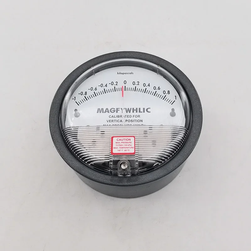 مؤشر دائري مقياس ضغط الرياح الإيجابية والسلبية 0-60 Pa مقياس فرق ضغط الهواء الصغير #1