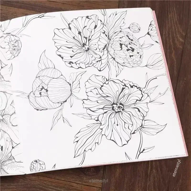 Livres de corée jardin de fleurs livre de coloriage jardin de fleurs adulte décompression fleur Graffiti peinture coloriage
