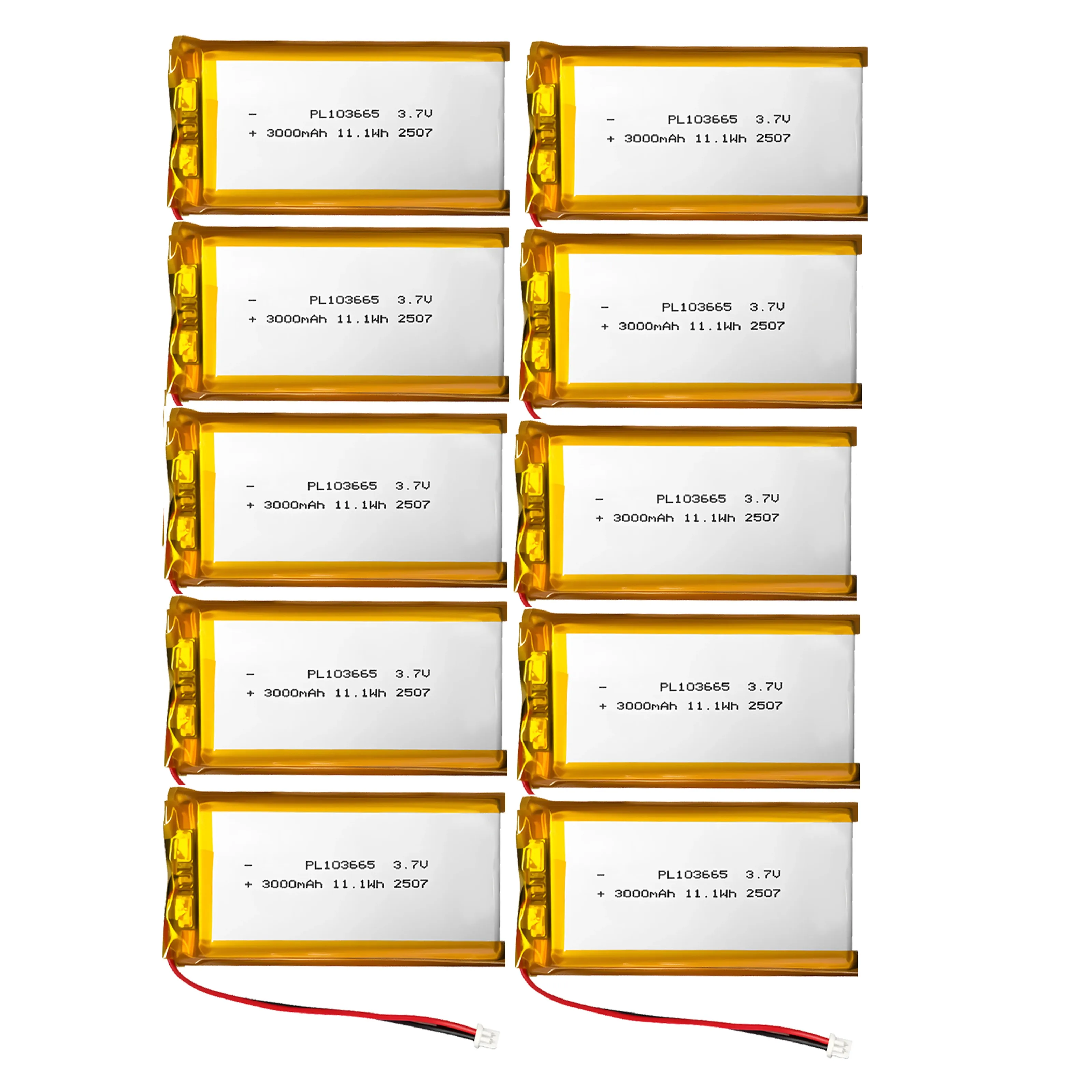 10PCS 3.7V Lipo Battery 3000Mah PL103665 Lithium Battery Li Polymer Batteries for Heltec T114 V2 LoRa 32 V3 Dev-board LoRa Node