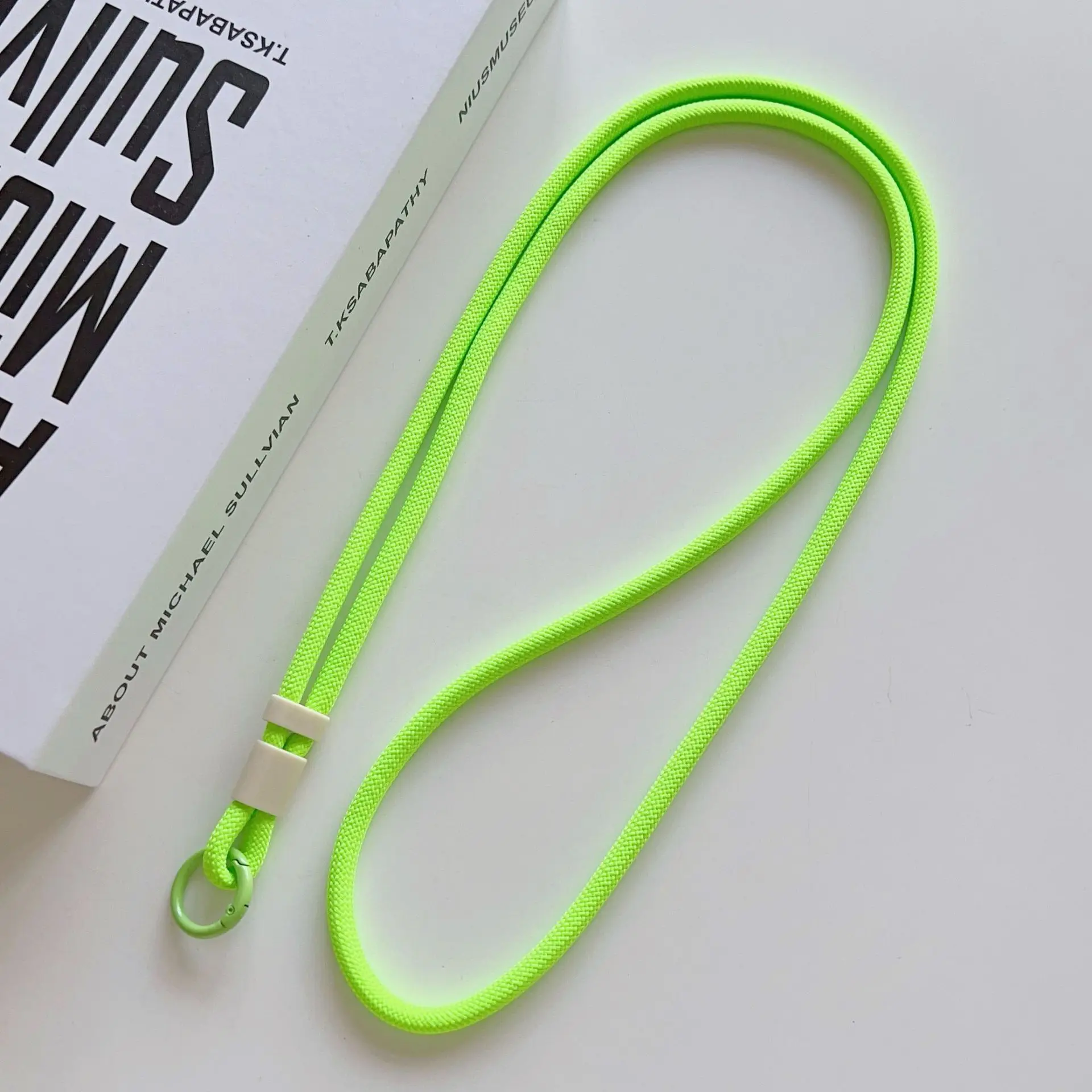 Personalisierbares, trendiges Handy-Lanyard in Uni-Farbe, diagonal tragbar, langer Schultergurt, Seil-Halskette, universell, 60cmx2